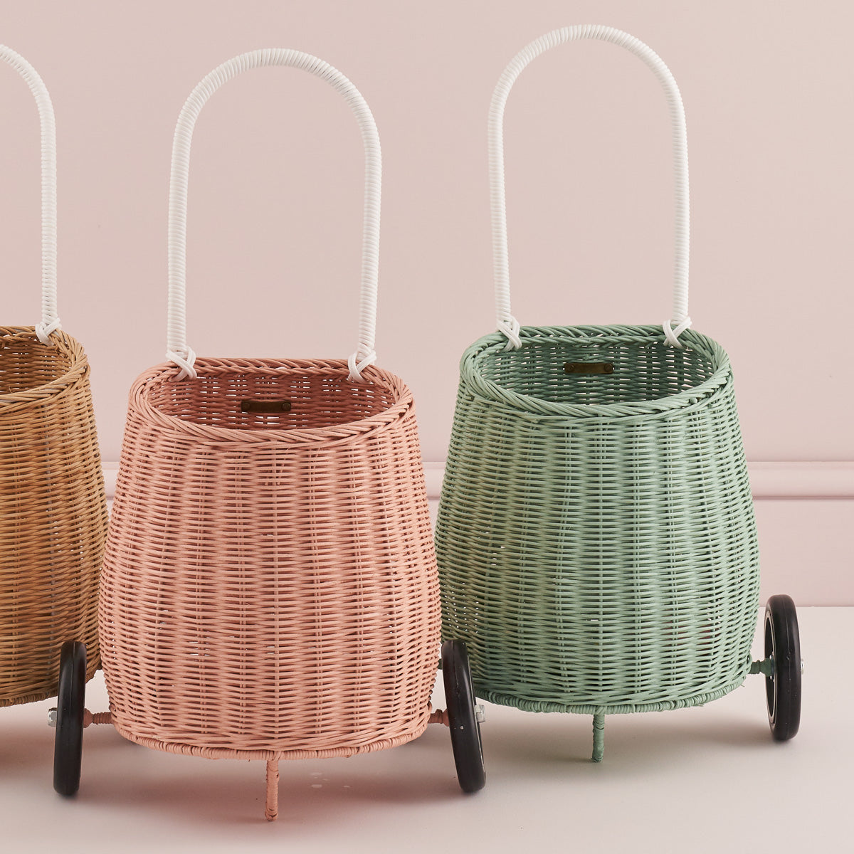 Olli Ella Original Luggy Wheeled Basket,Vintage Blue