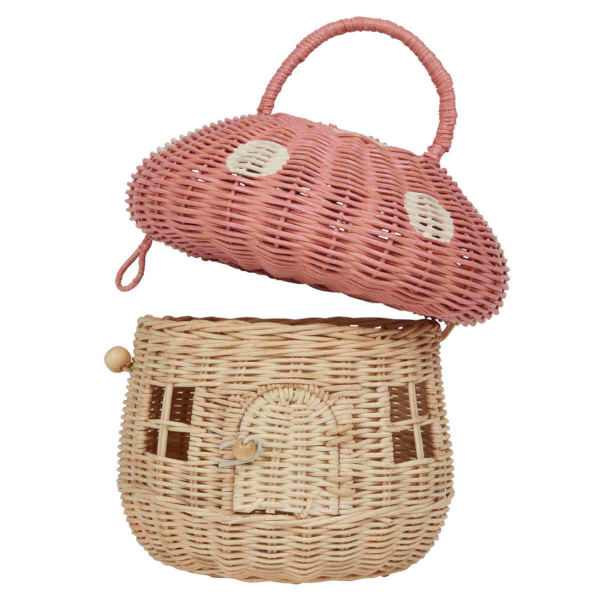 Olli Ella Mushroom Basket Bag, Musk My Sweet Muffin