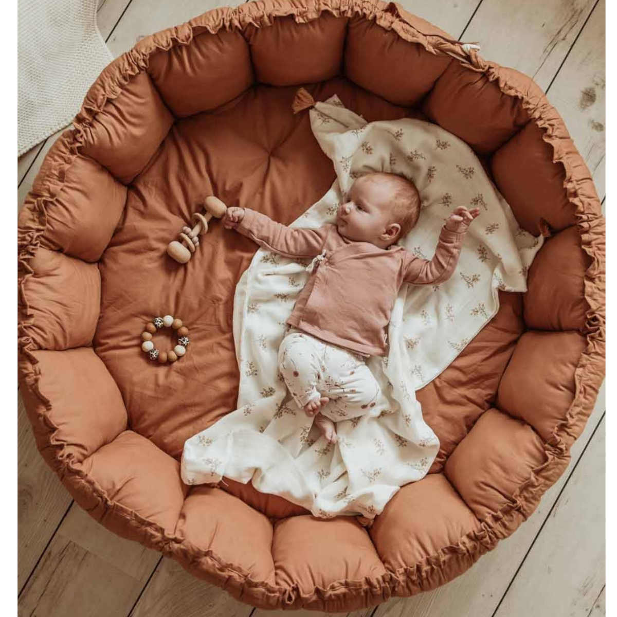 Play&Go 3 in 1 Bloom Organic Babymat, Tawny Brown