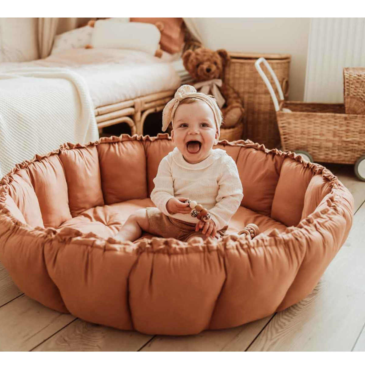 Play&Go 3 in 1 Bloom Organic Babymat, Tawny Brown