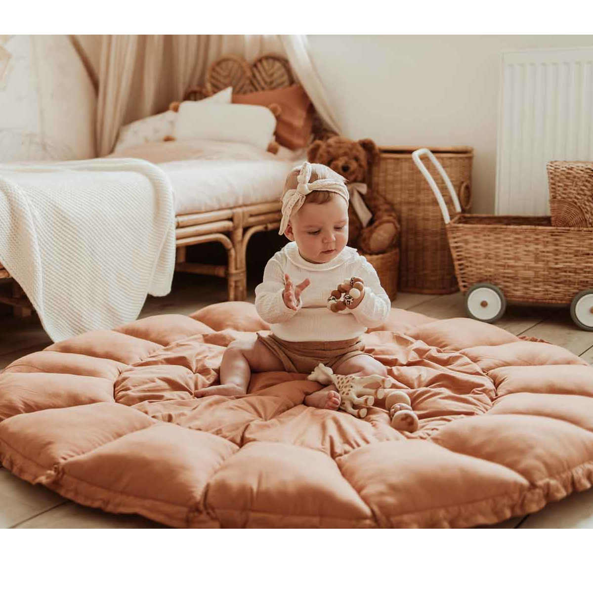 Play&Go 3 in 1 Bloom Organic Babymat, Tawny Brown