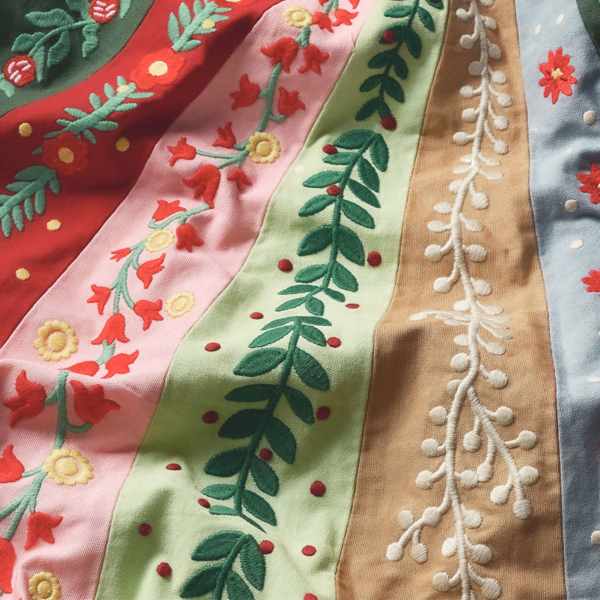 Holly Jolly Embroidered Tree Skirt