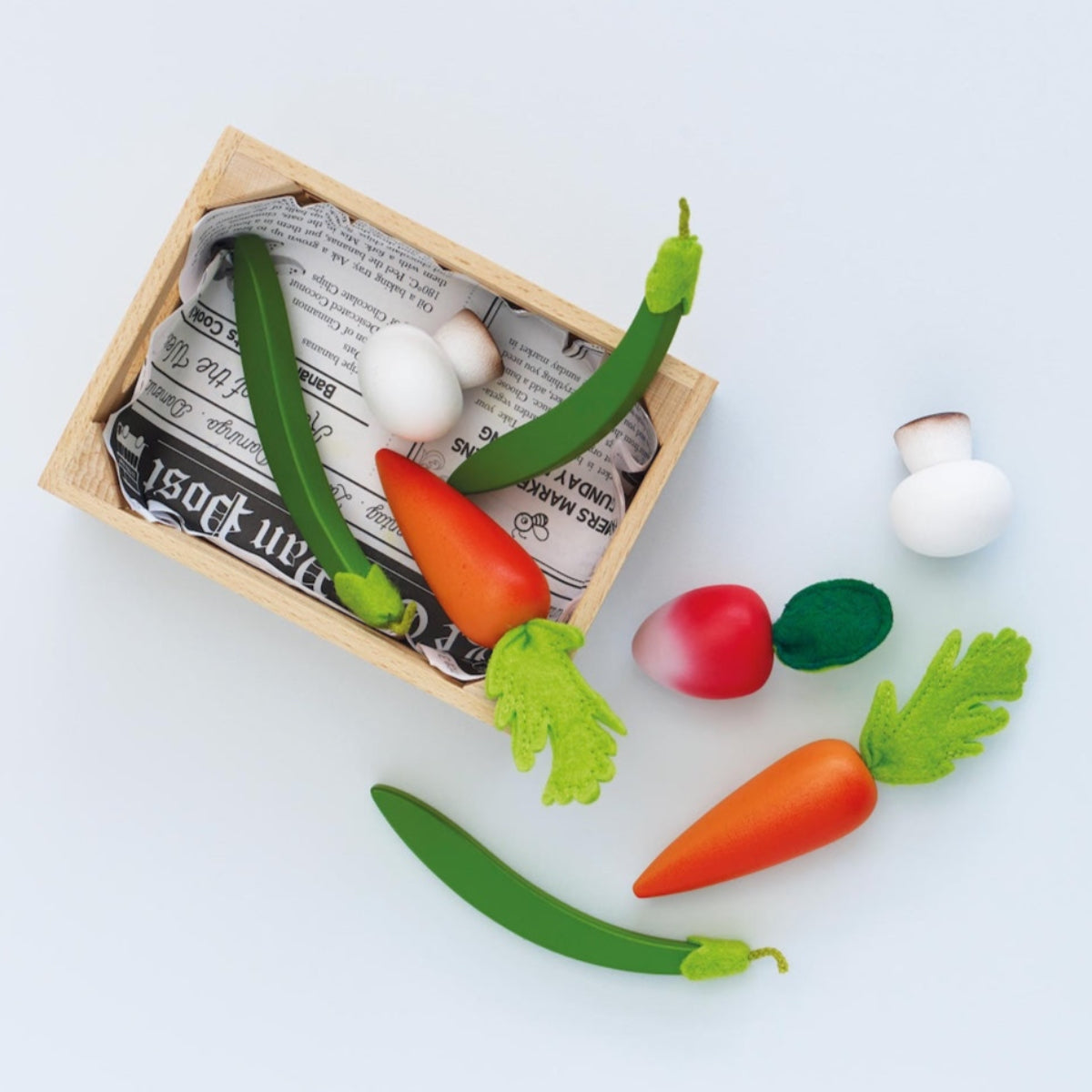 Wooden Play Food Crate, Vegitables