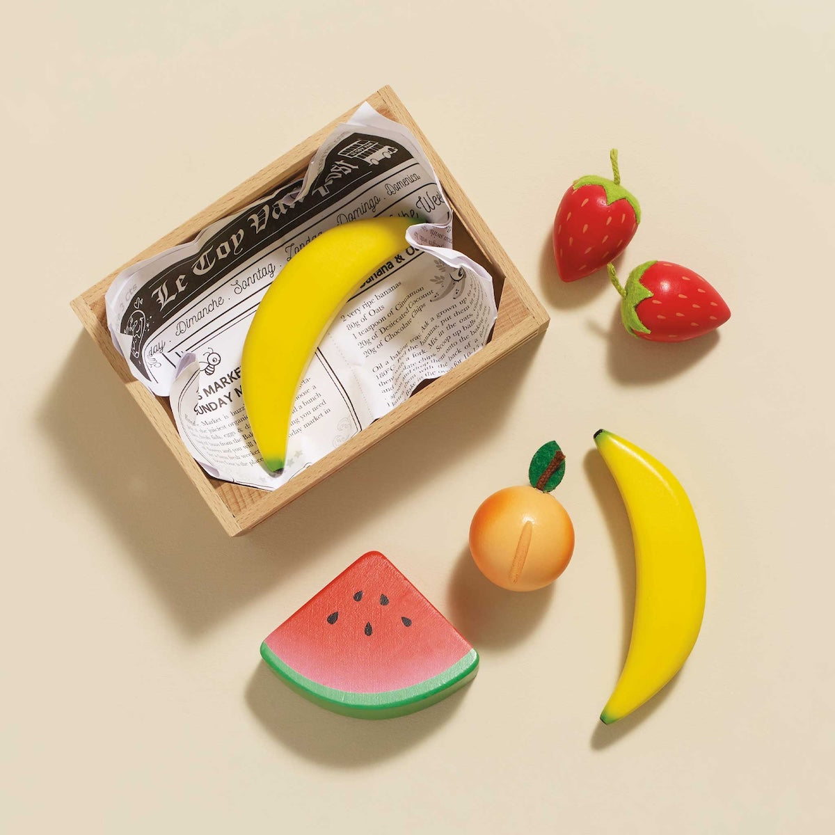 Wooden Play Food Crate, Smoothie Fruit