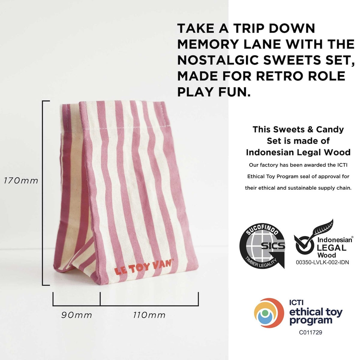 Wooden Play Food, Retro Sweets and Candy