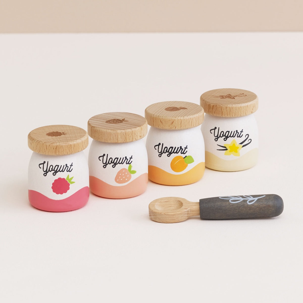 Wooden Play Food, Yogurt (set of 4)