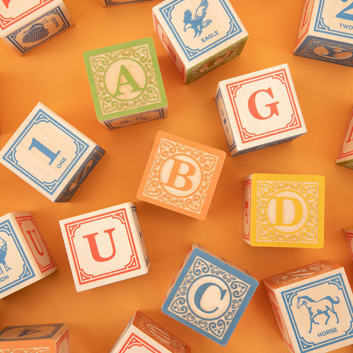 Uncle Goose Classic ABC Blocks with Wagon