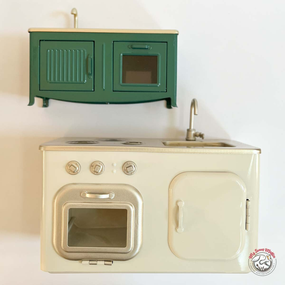 Maileg Mouse size Dollhouse Kitchen, Dark Green