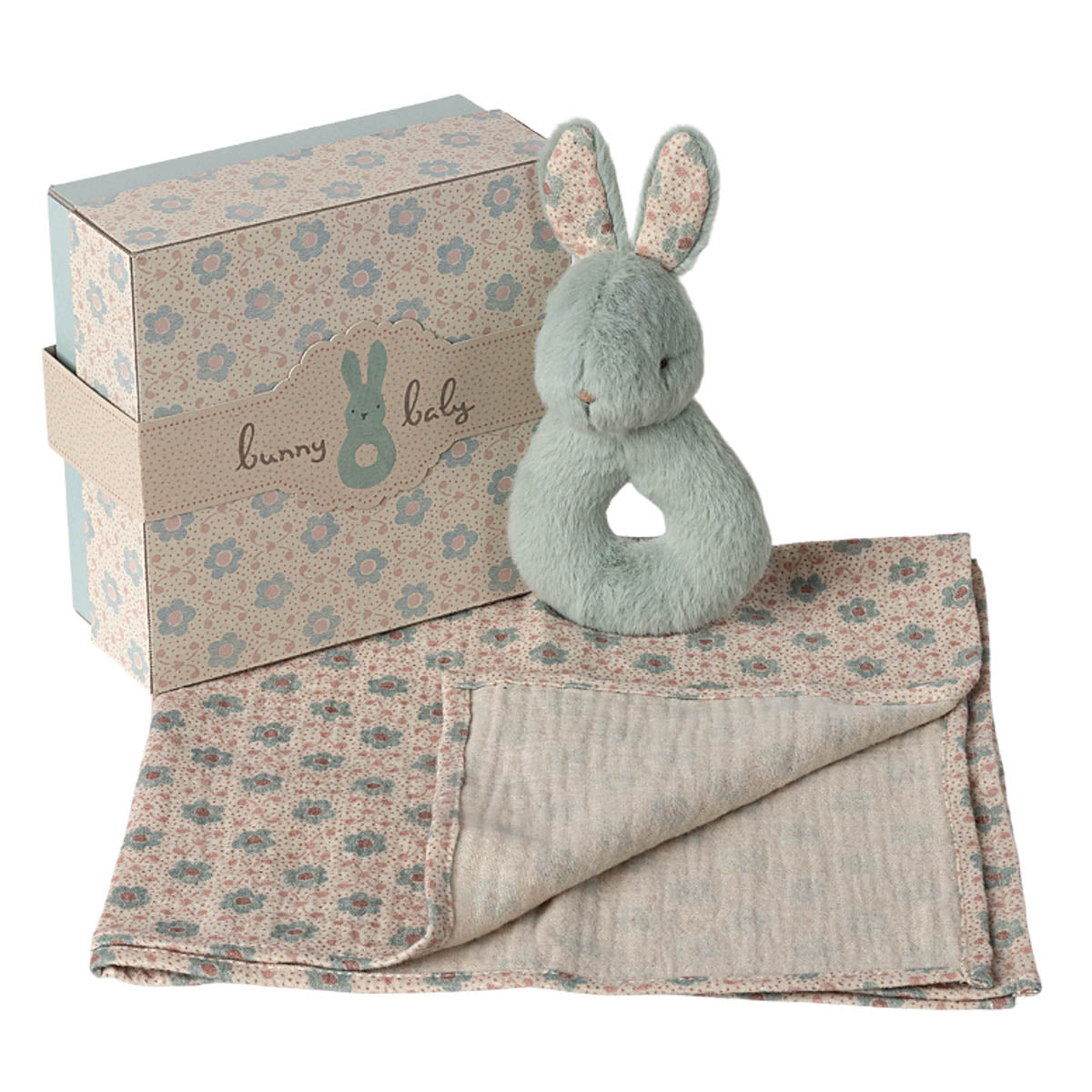 Maileg Rabbit Rattle Set, Mint