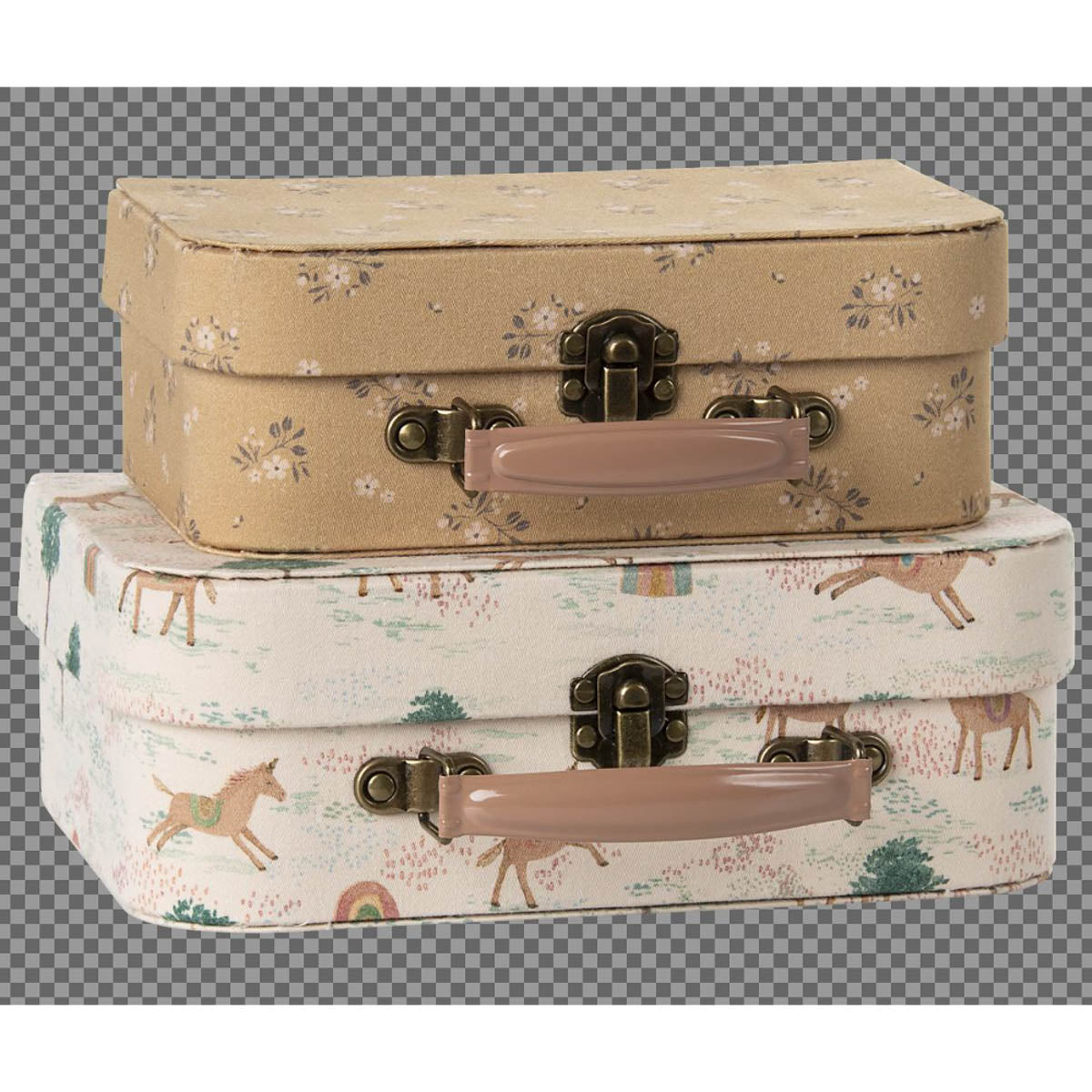 Maileg Fabric Nesting 2pcs Suitcase set, Unicorn