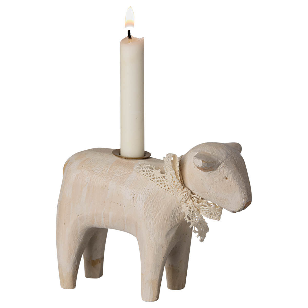 Maileg Wooden Candle Holder, Lamb