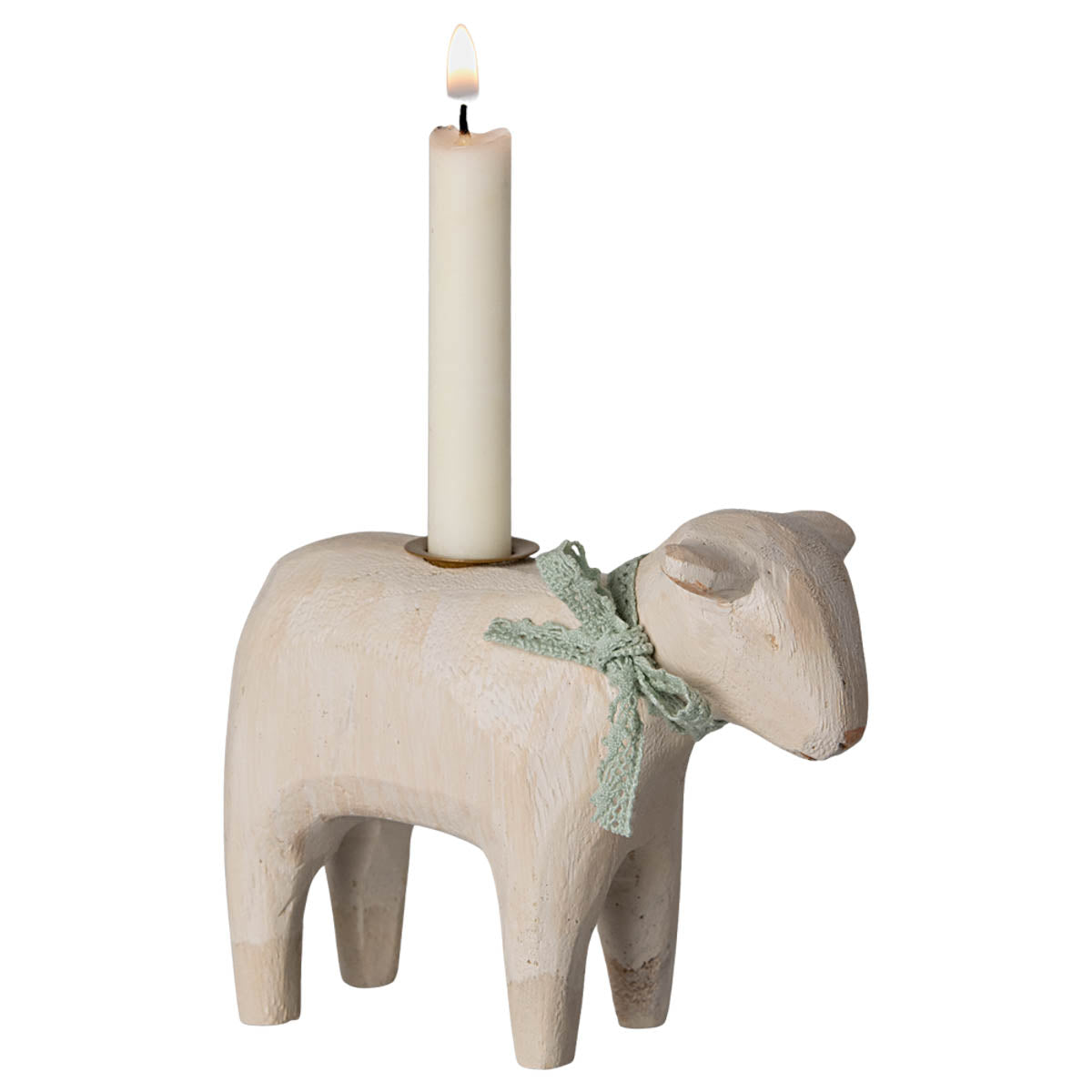 Maileg Wooden Candle Holder, Lamb
