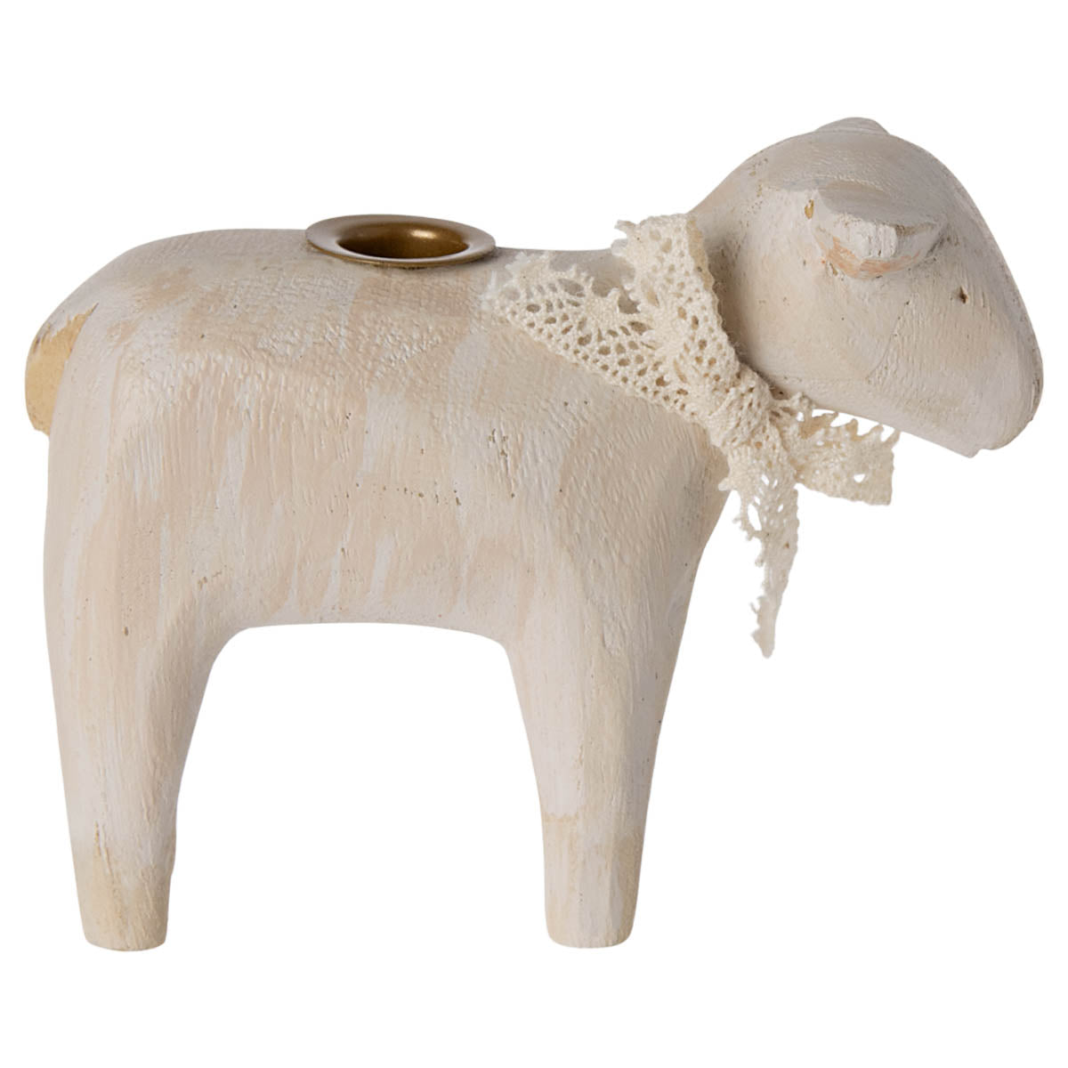 Maileg Wooden Candle Holder, Lamb