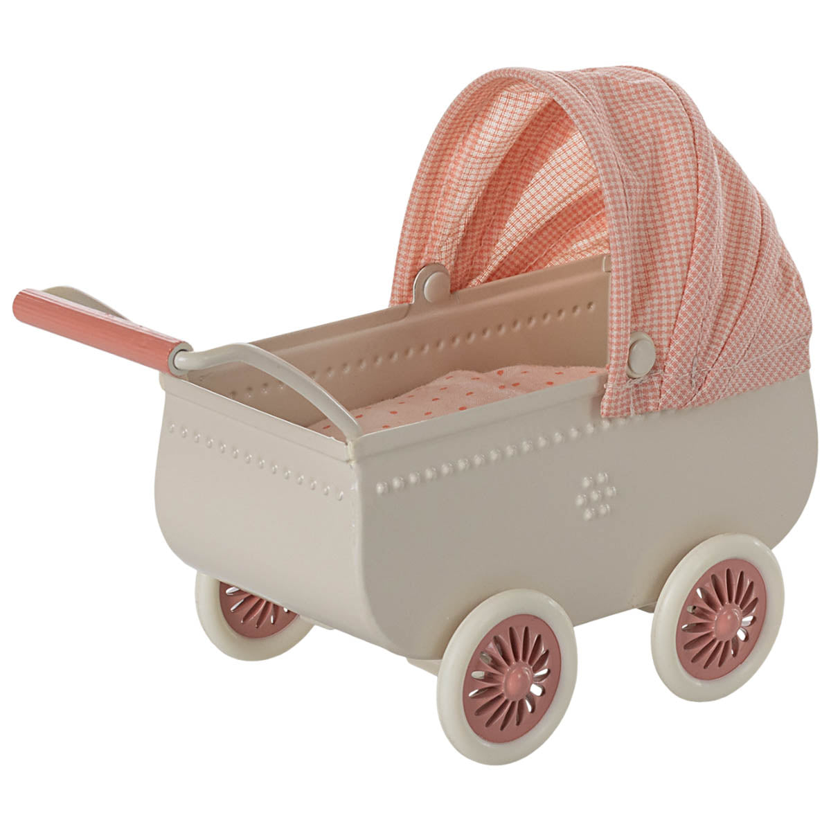 Maileg Mouse size Pram, Coral