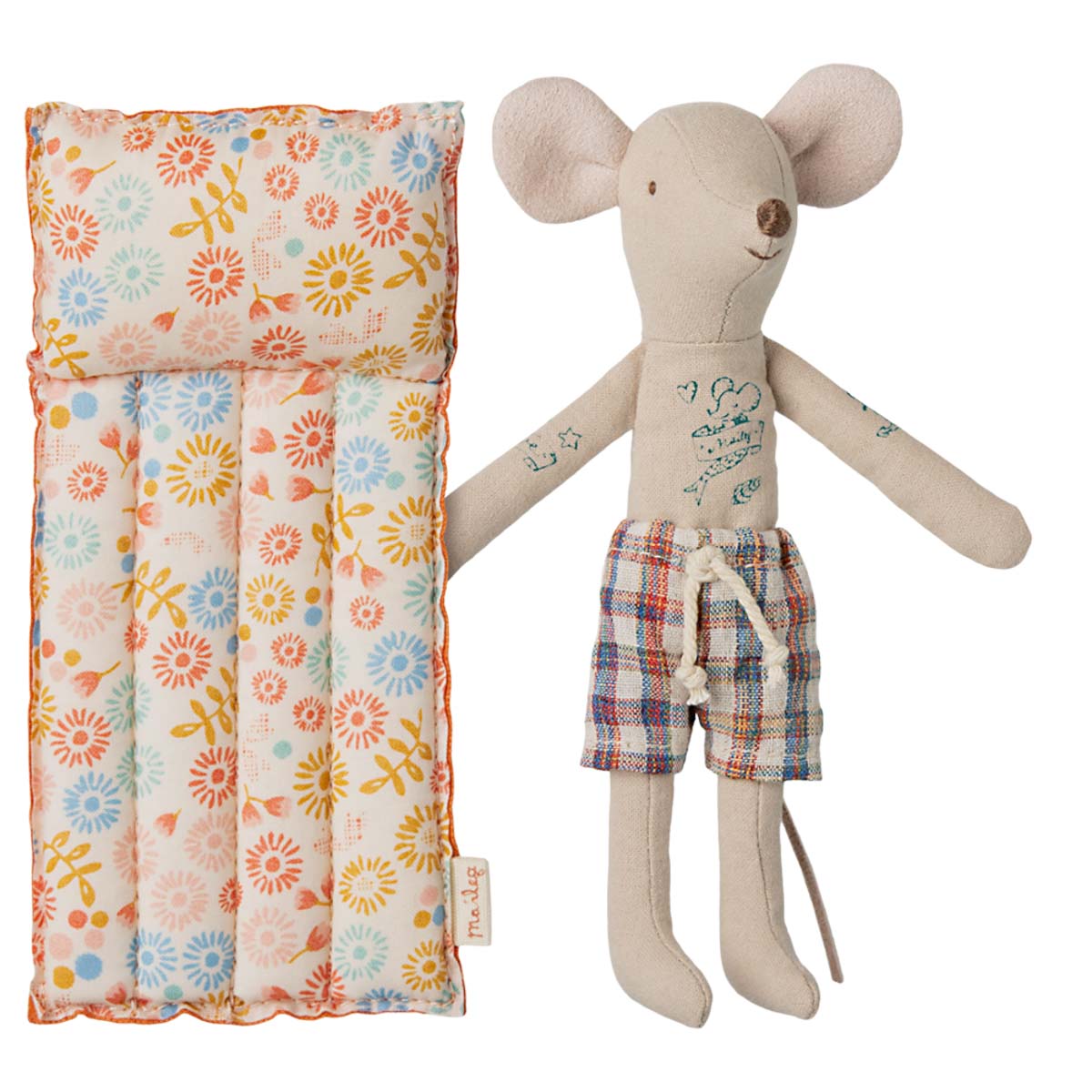 Maileg Beach Dad Mouse with Air Mattress