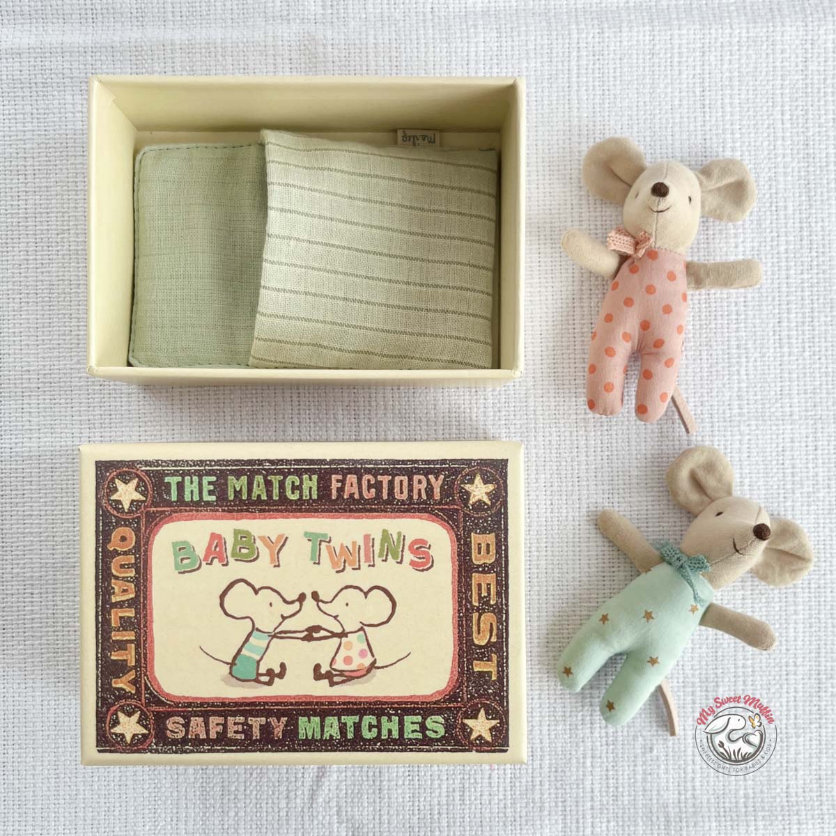Maileg Baby Twin Mice in a Box