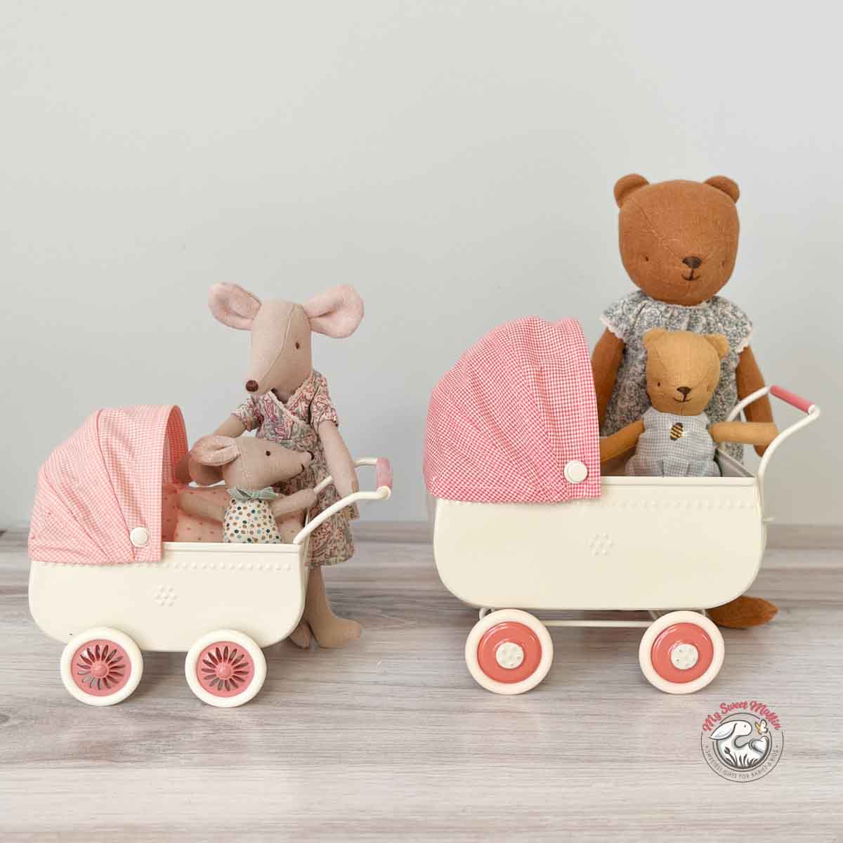 Maileg Pram with Baby Mouse