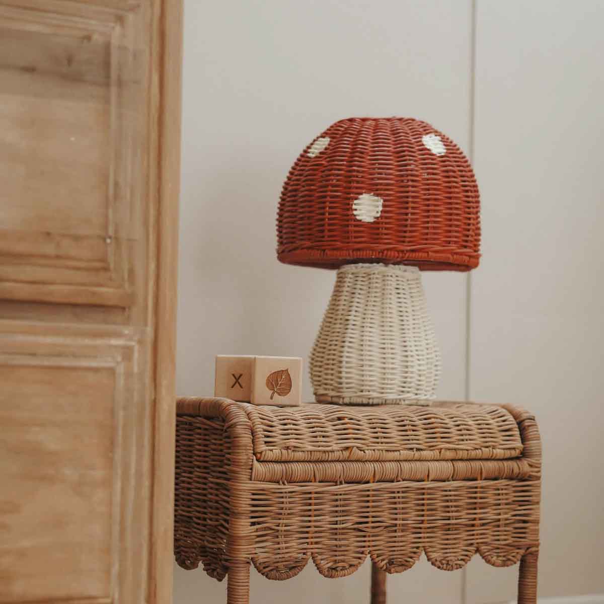 Olli Ella Toadstool Lamp, Red