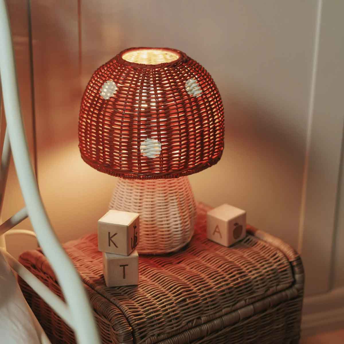Olli Ella Toadstool Lamp, Red
