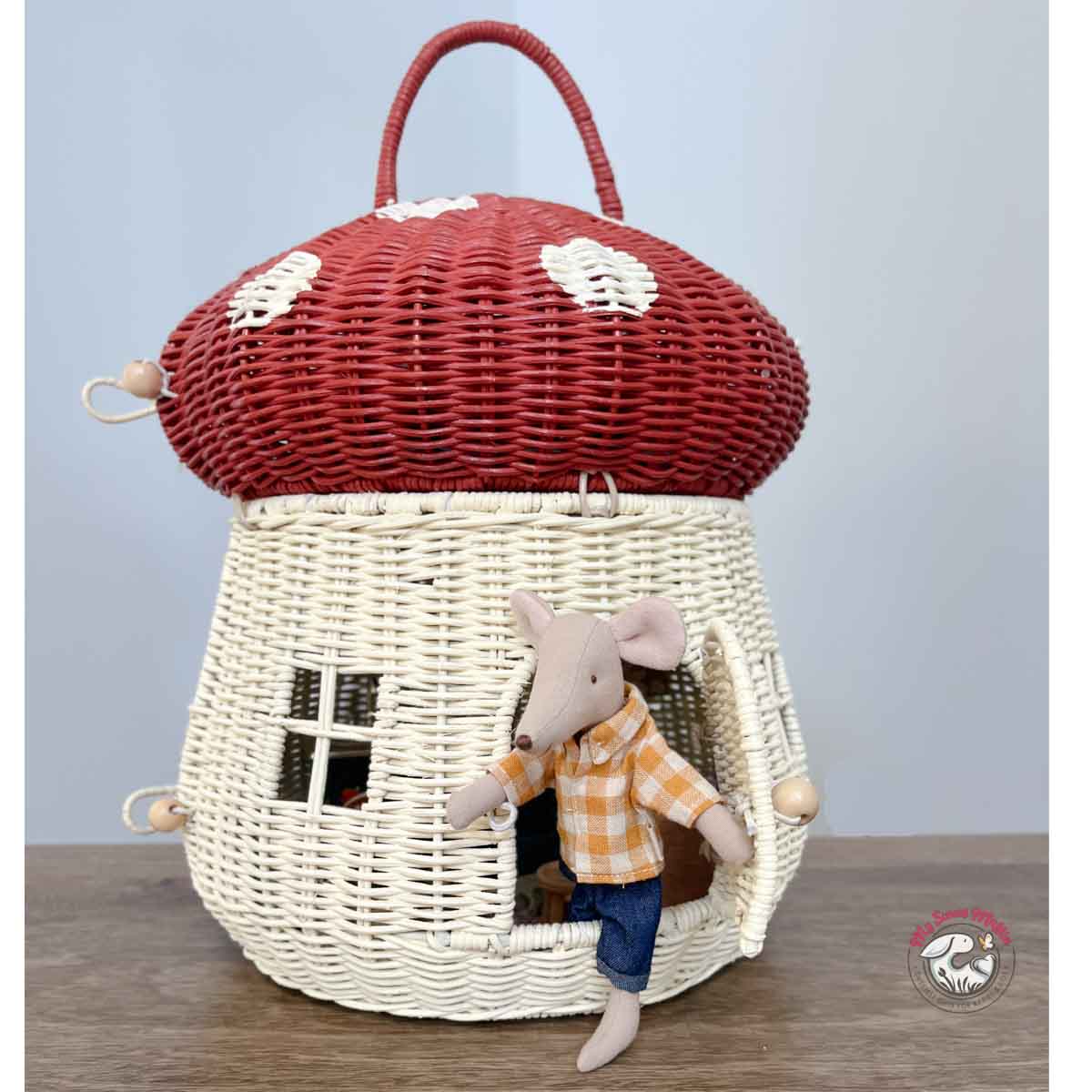 Olli Ella Mushroom Dollhouse, Red