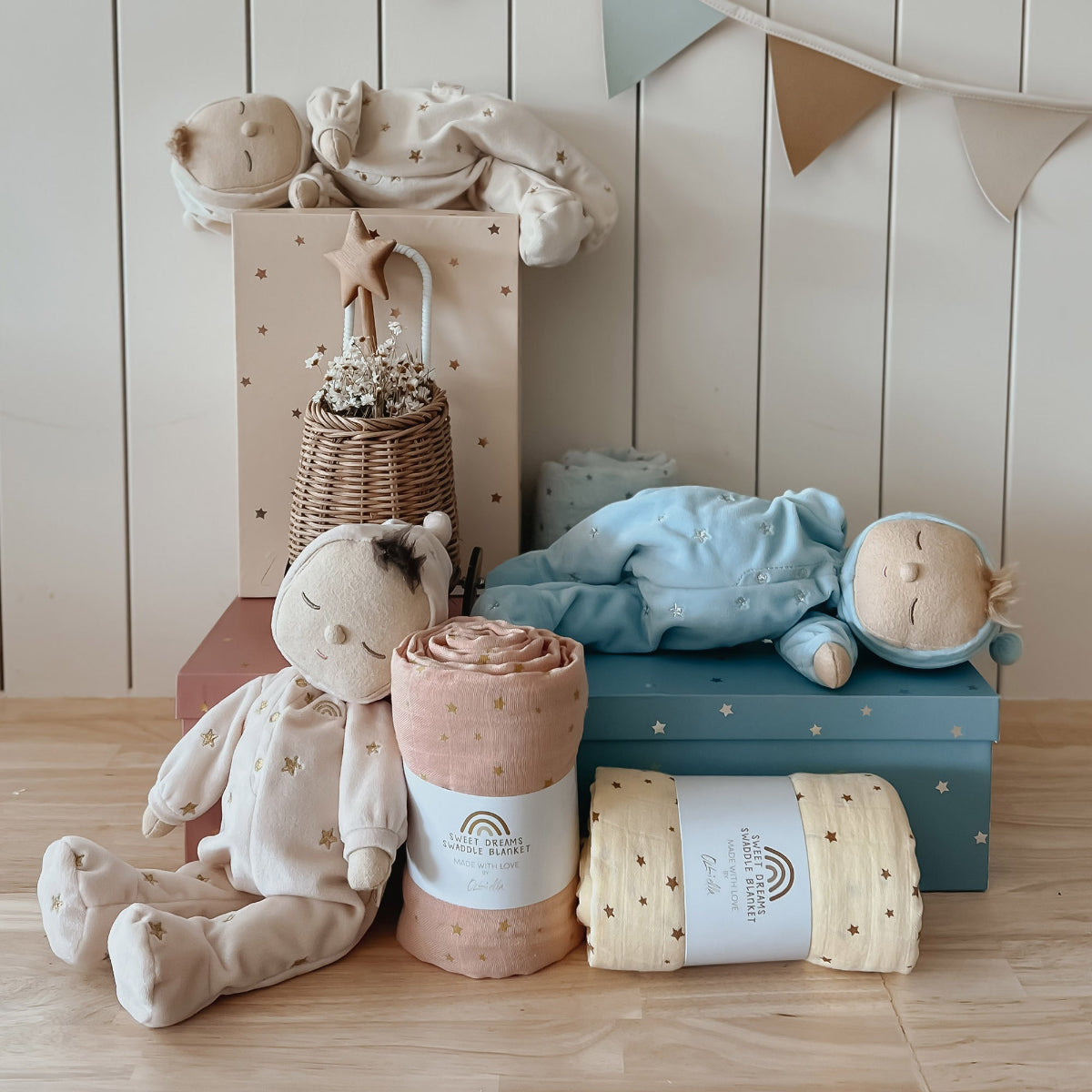 Olli Ella Lullaby Dozy Dinkum Gift Set, Leo Blue