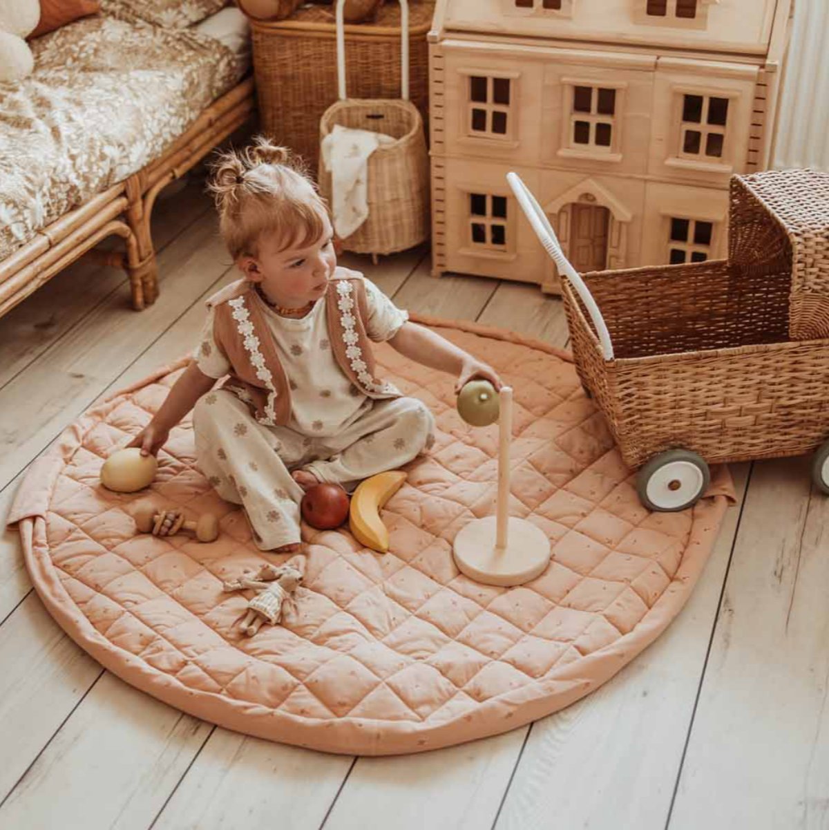 Play&Go 3 in 1 Organic Baby Playmat, Fleuri