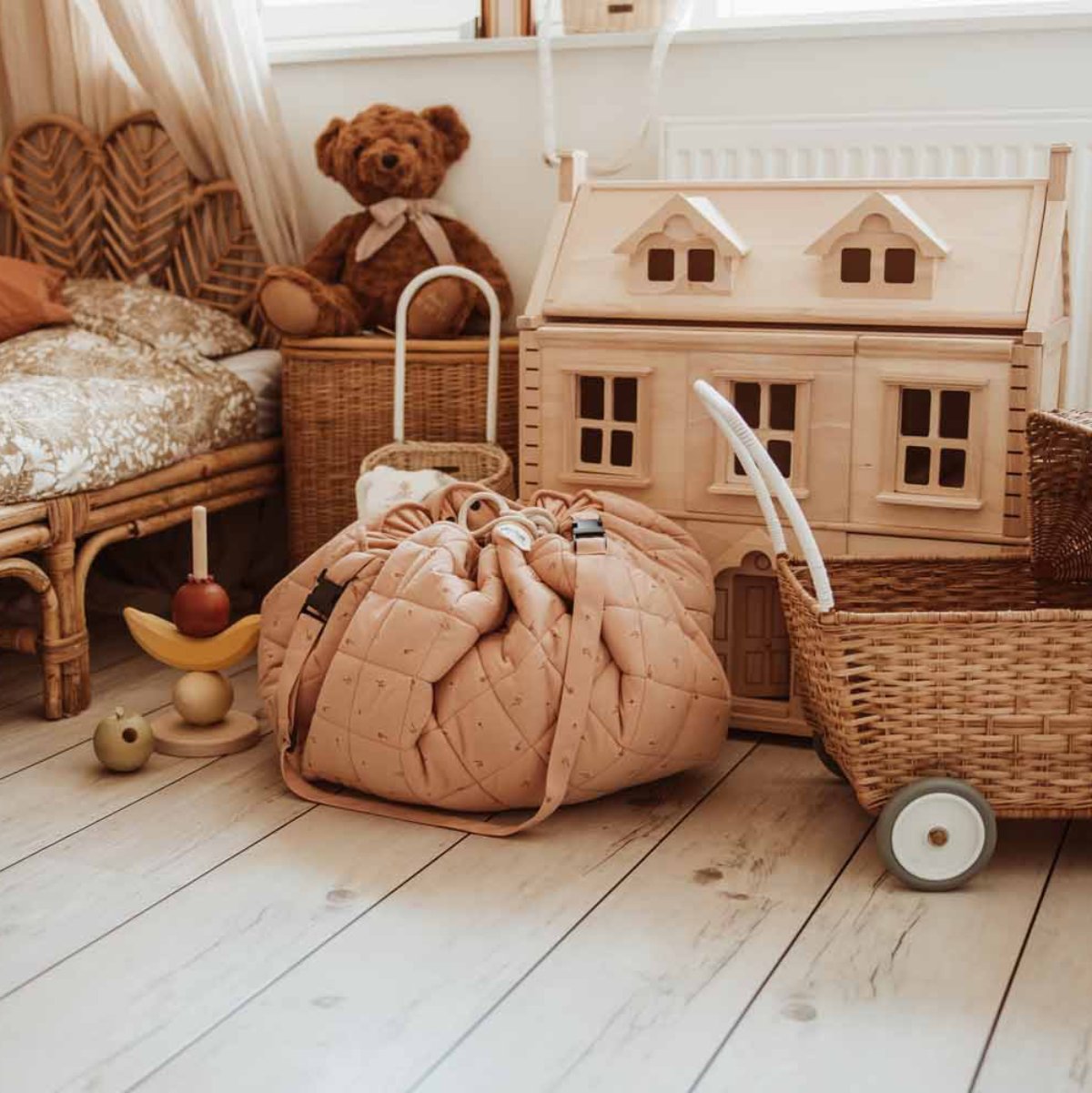 Play&Go 3 in 1 Organic Baby Playmat, Fleuri