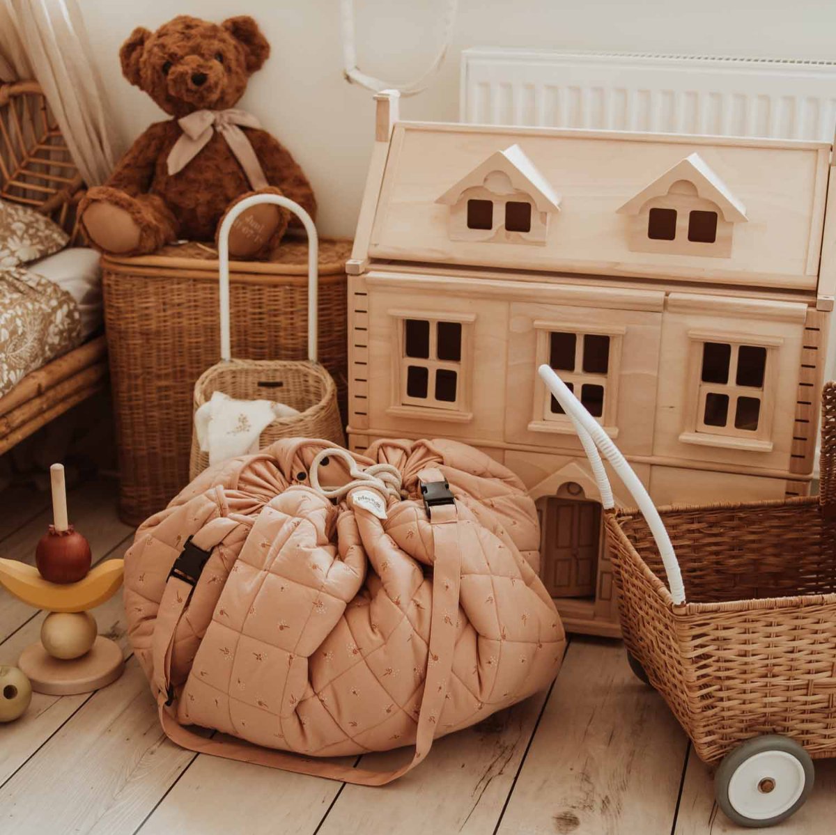 Play&Go 3 in 1 Organic Baby Playmat, Fleuri