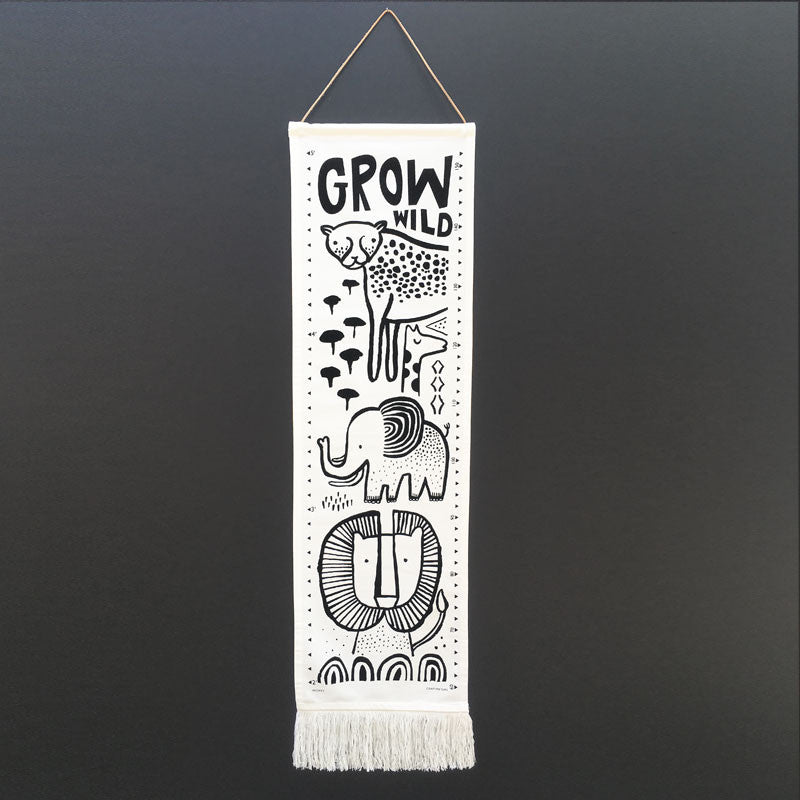 Wee Gallery Canvas Growth Chart, Safari