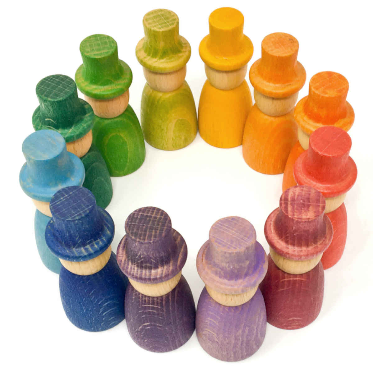 Grapat 12 Wizards Wooden Peg People