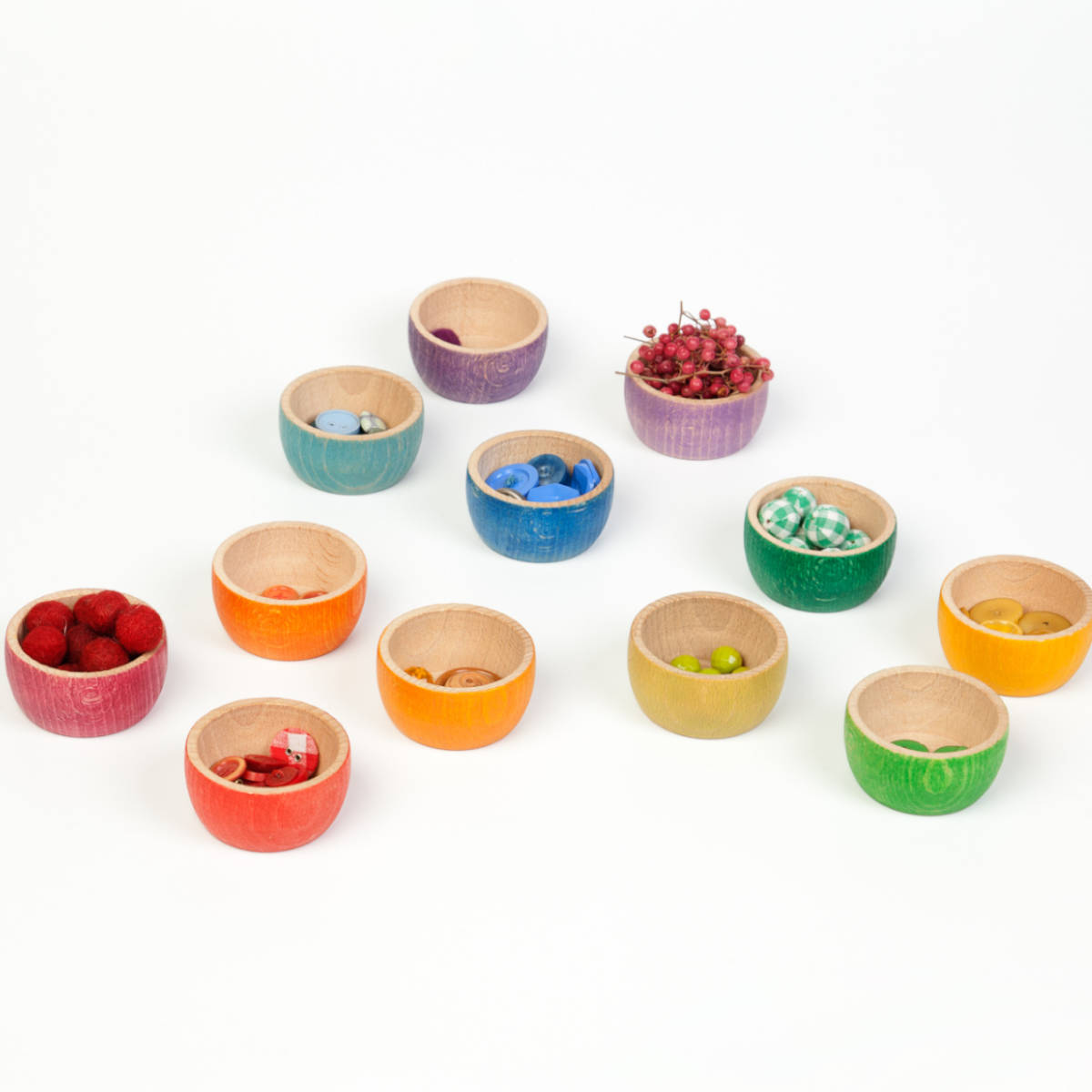 Grapat 12 Wooden Bowls