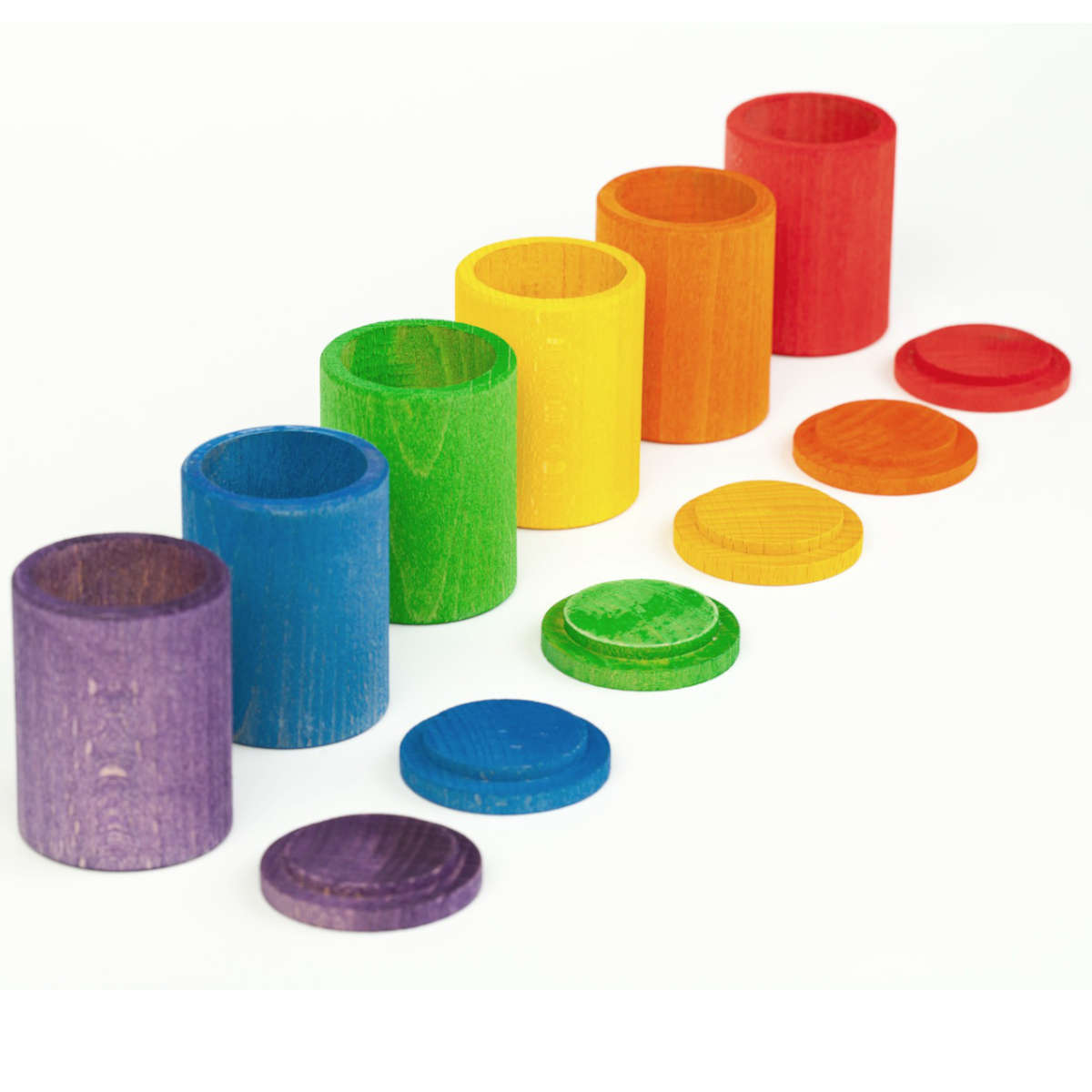 Grapat Wooden Cups with Lid, Colored