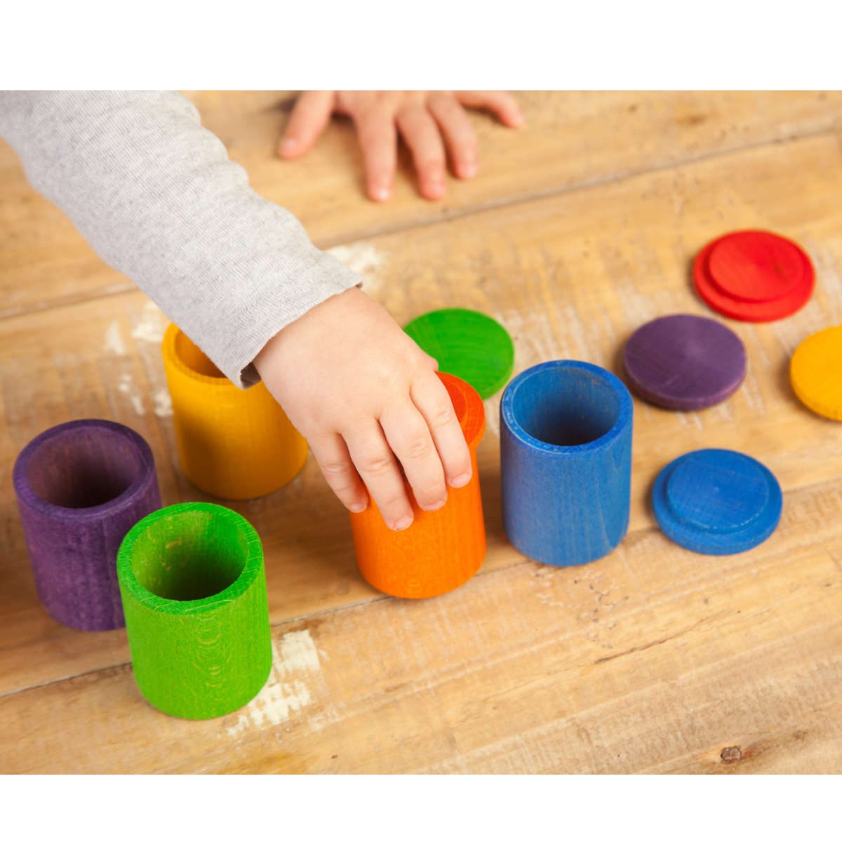 Grapat Wooden Cups with Lid, Colored