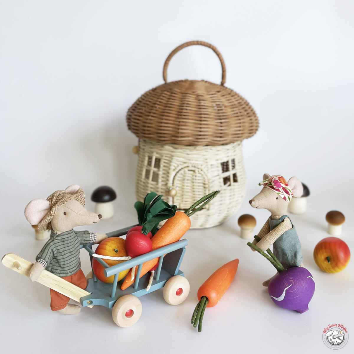 Olli Ella Mushroom Basket Bag