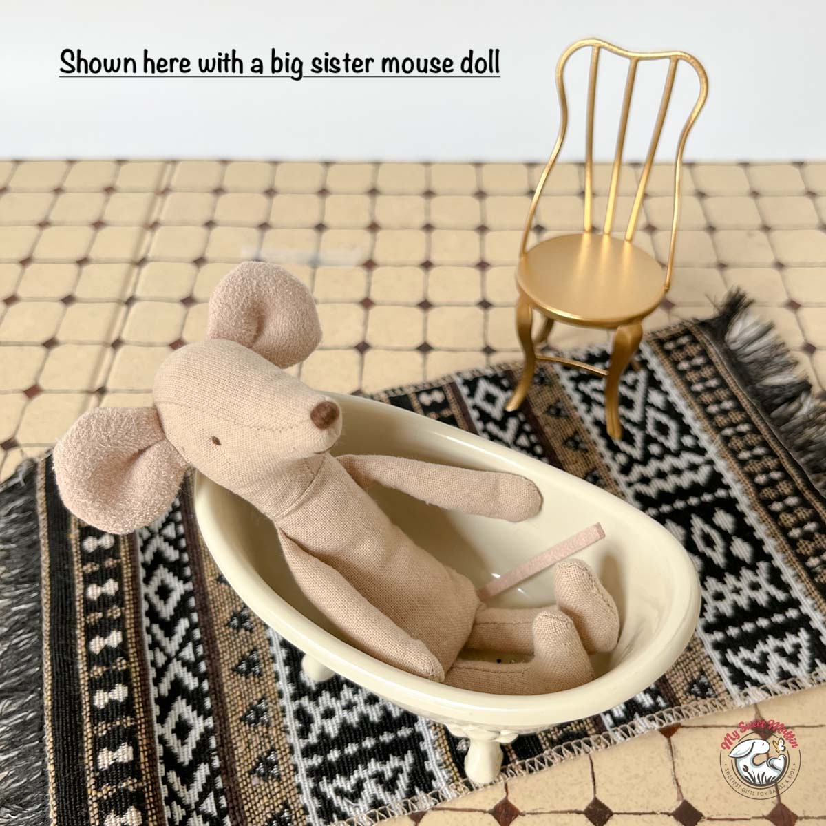 Maileg Mouse size Doll House Bathtub