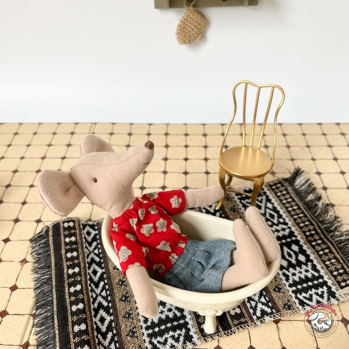 Maileg Mouse size Doll House Bathtub