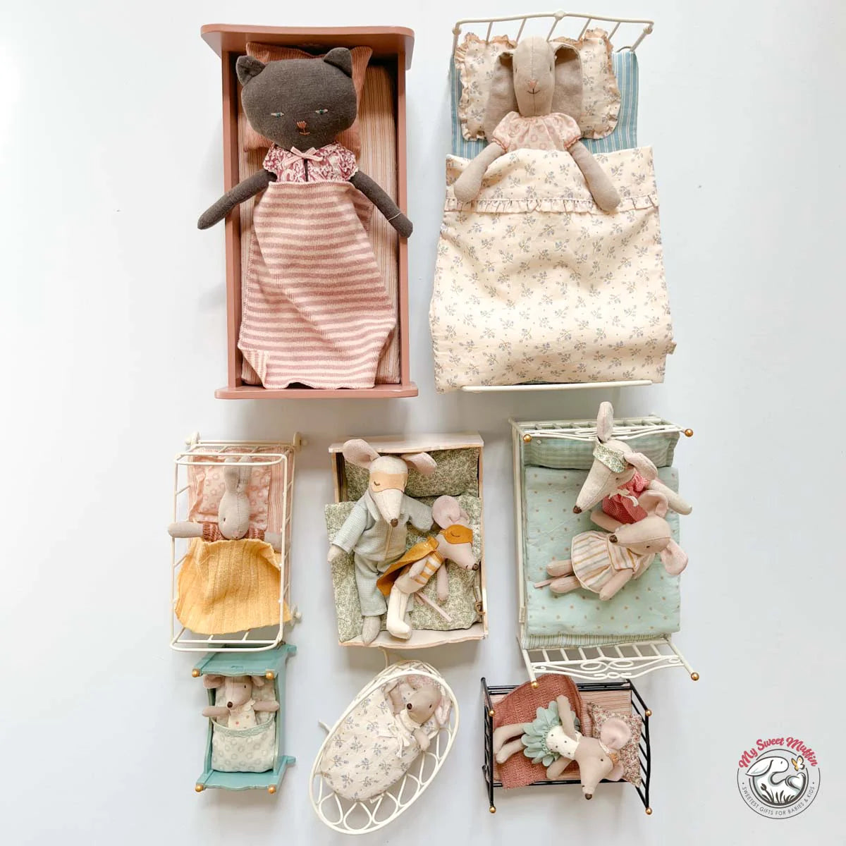 Maileg Wooden Bed for Teddy Mom, Dad