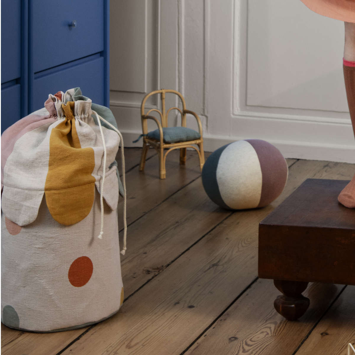 Maileg Woven Basket with Cinched Top