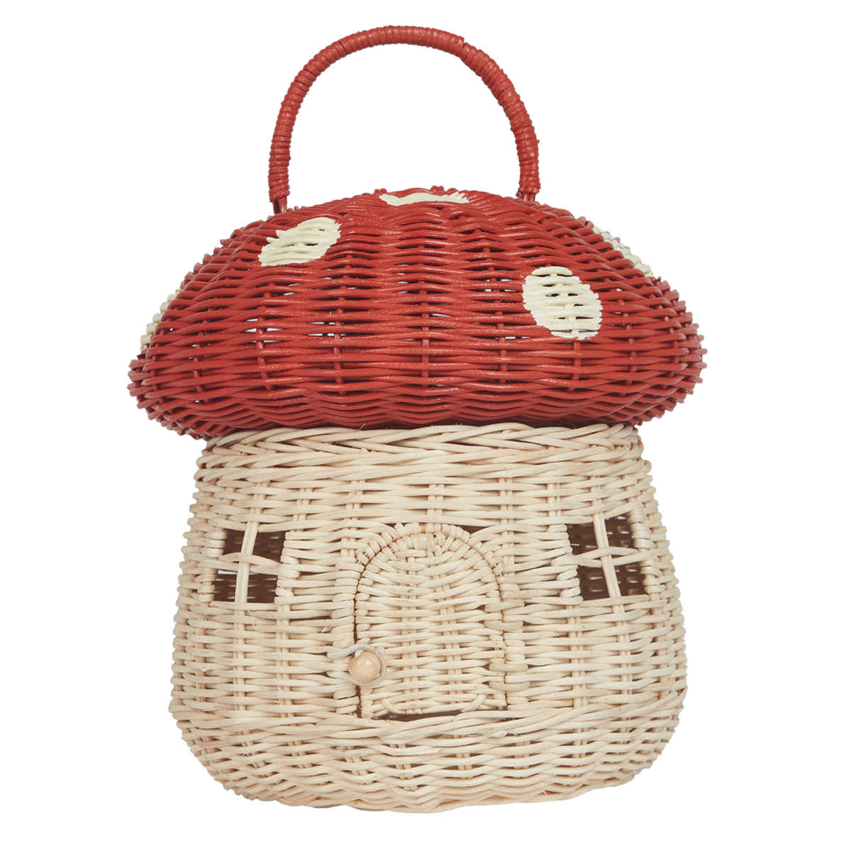 Olli Ella Mushroom Basket Bag, Red My Sweet Muffin