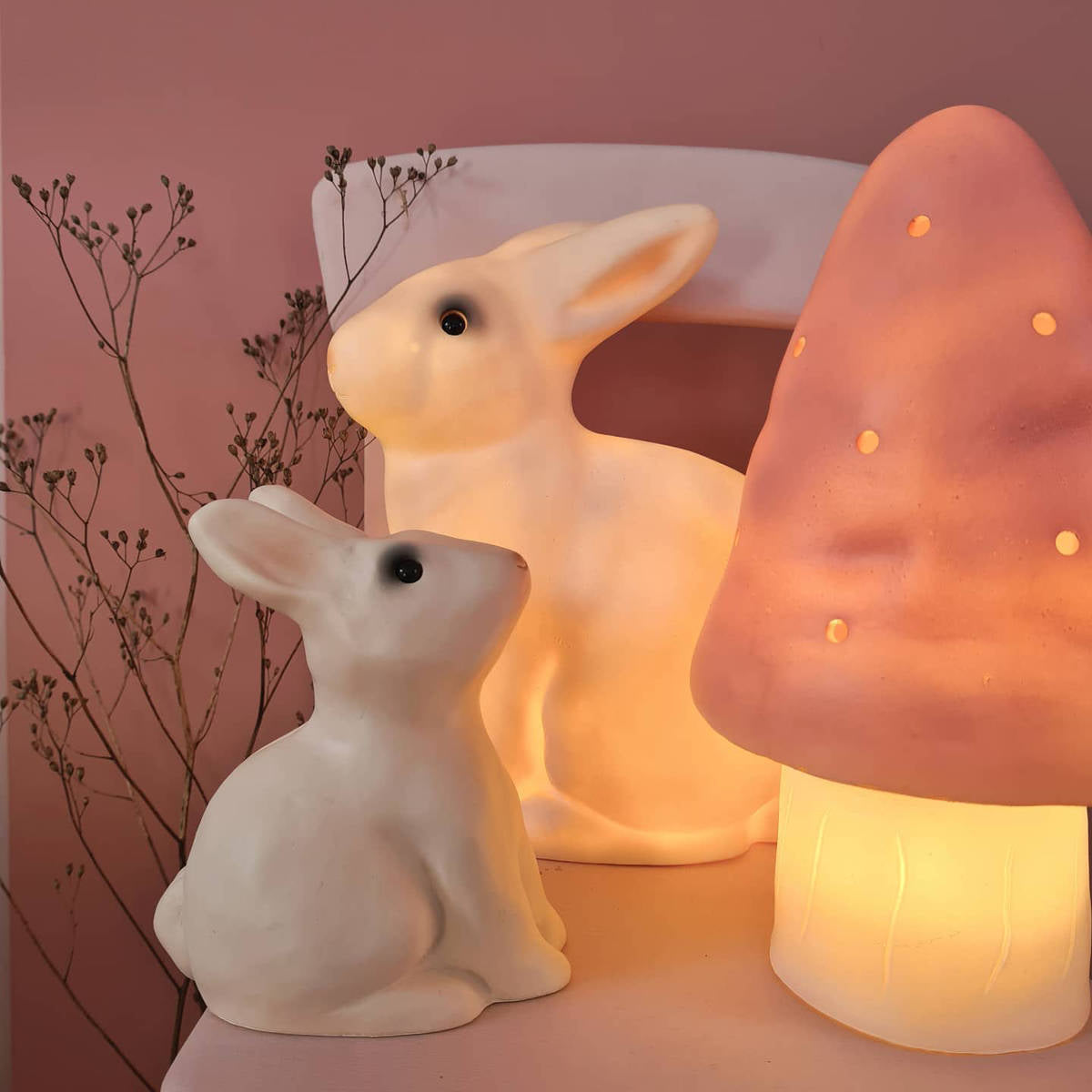 Egmont Heico Small Mushroom LED Lamp, Pink