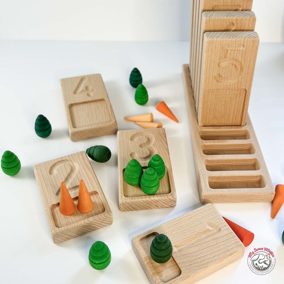 Number Counting Trays and Stand