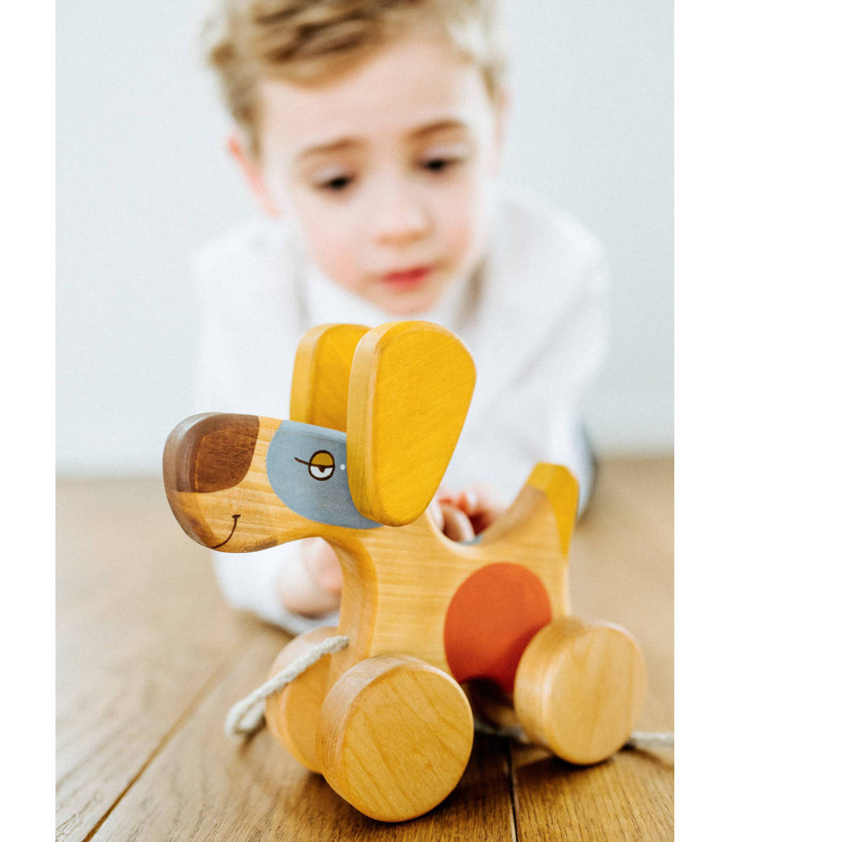 Wooden Pull Toy Dog, Terrier