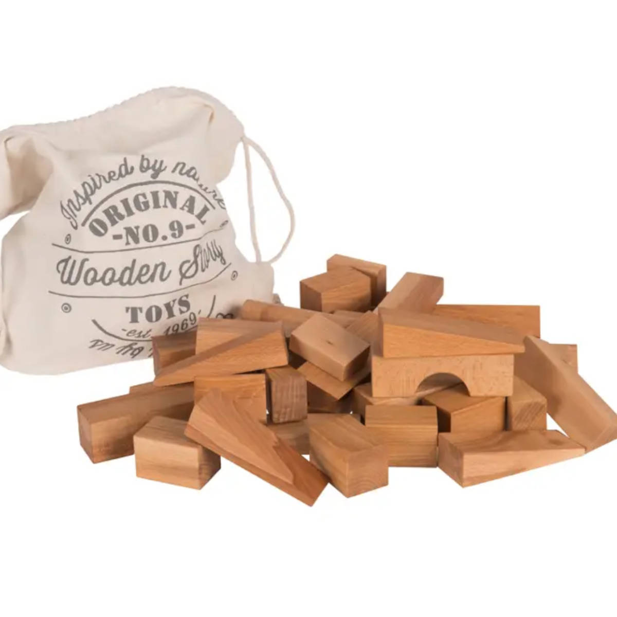 Wooden Story Natural XL Wooden Blocks in Sack, 50pcs