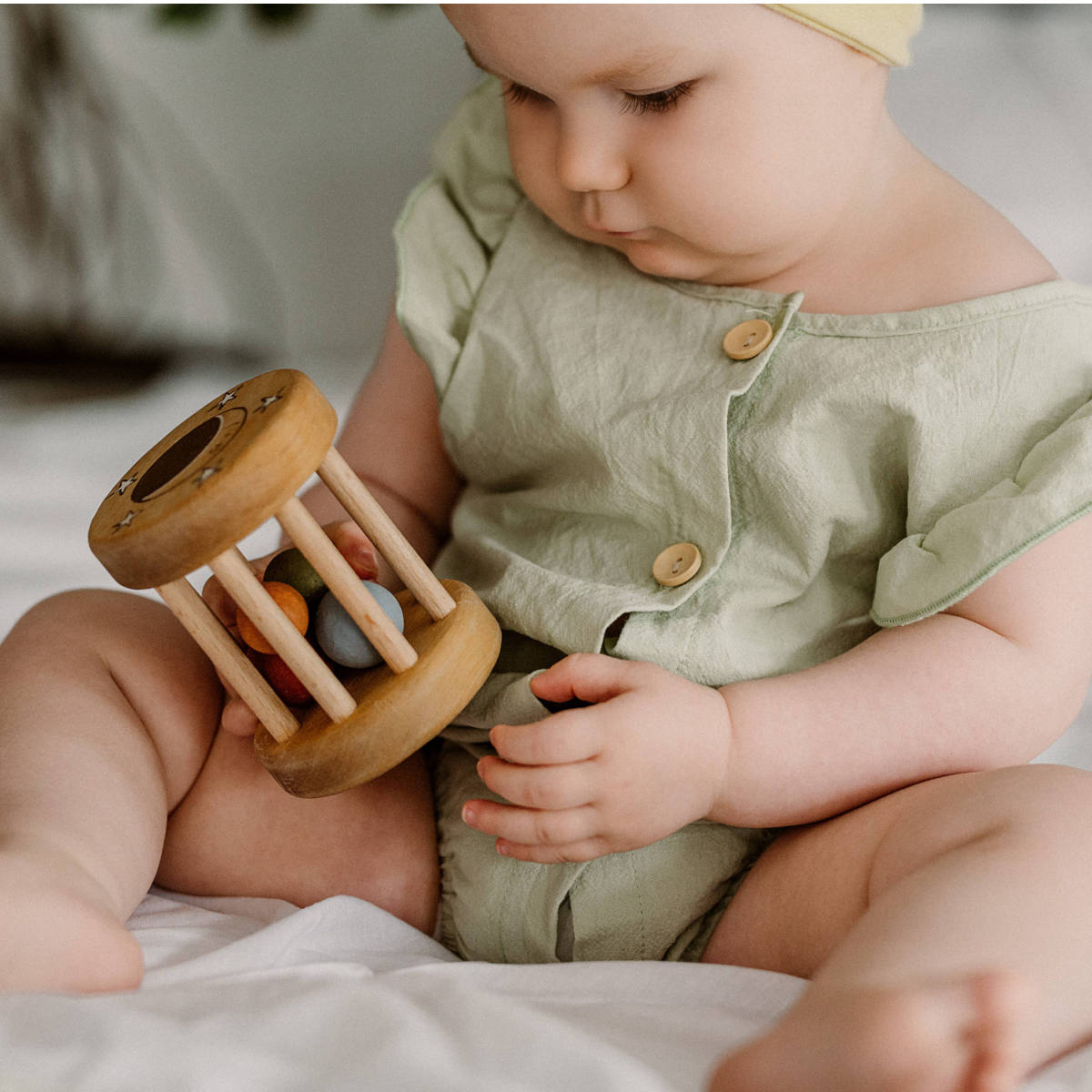 Friendly Toys Wooden Rattle