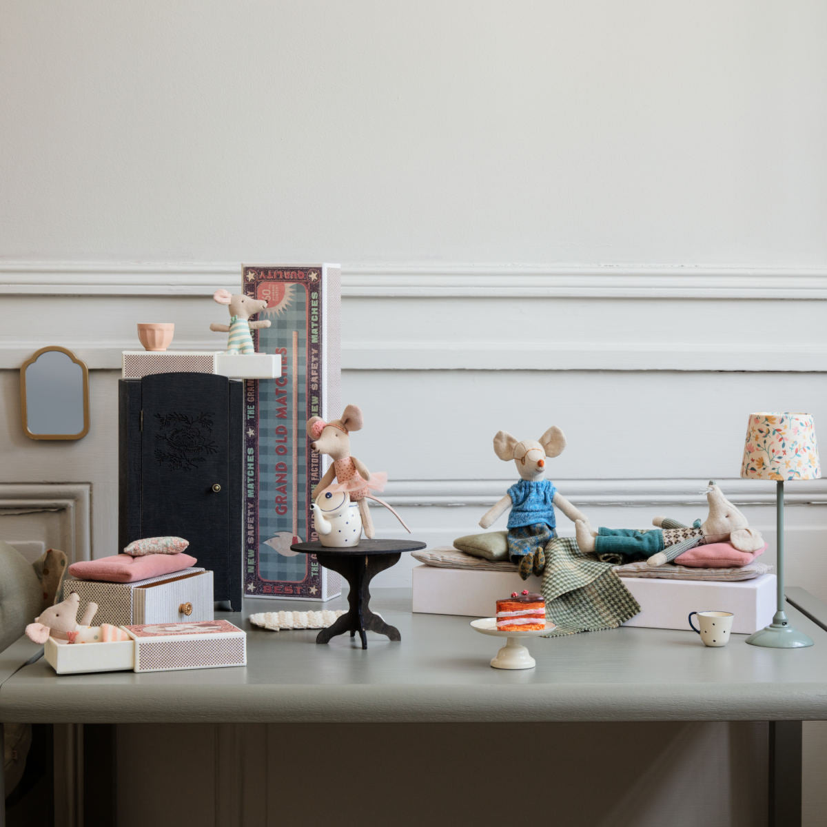 Maileg Miniature Wooden Closet, Black