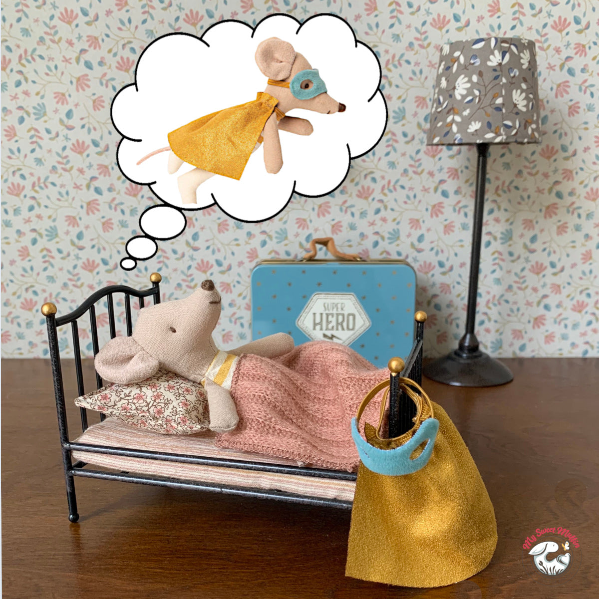 Maileg Mouse size Bed, Black - Final Sale