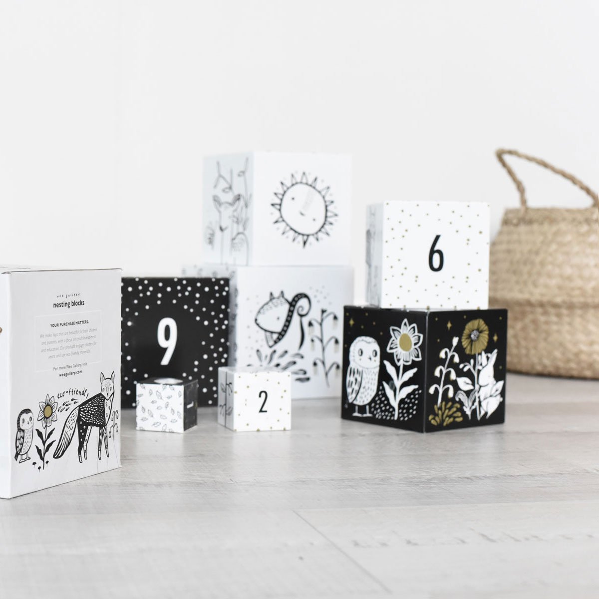Wee Gallery Nesting Blocks, Woodland Numbers