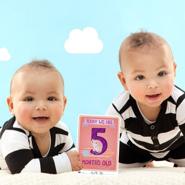 Milestone Baby Cards for Twins