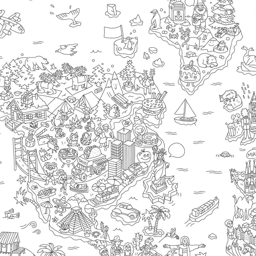OMY Giant Coloring Poster, Atlas