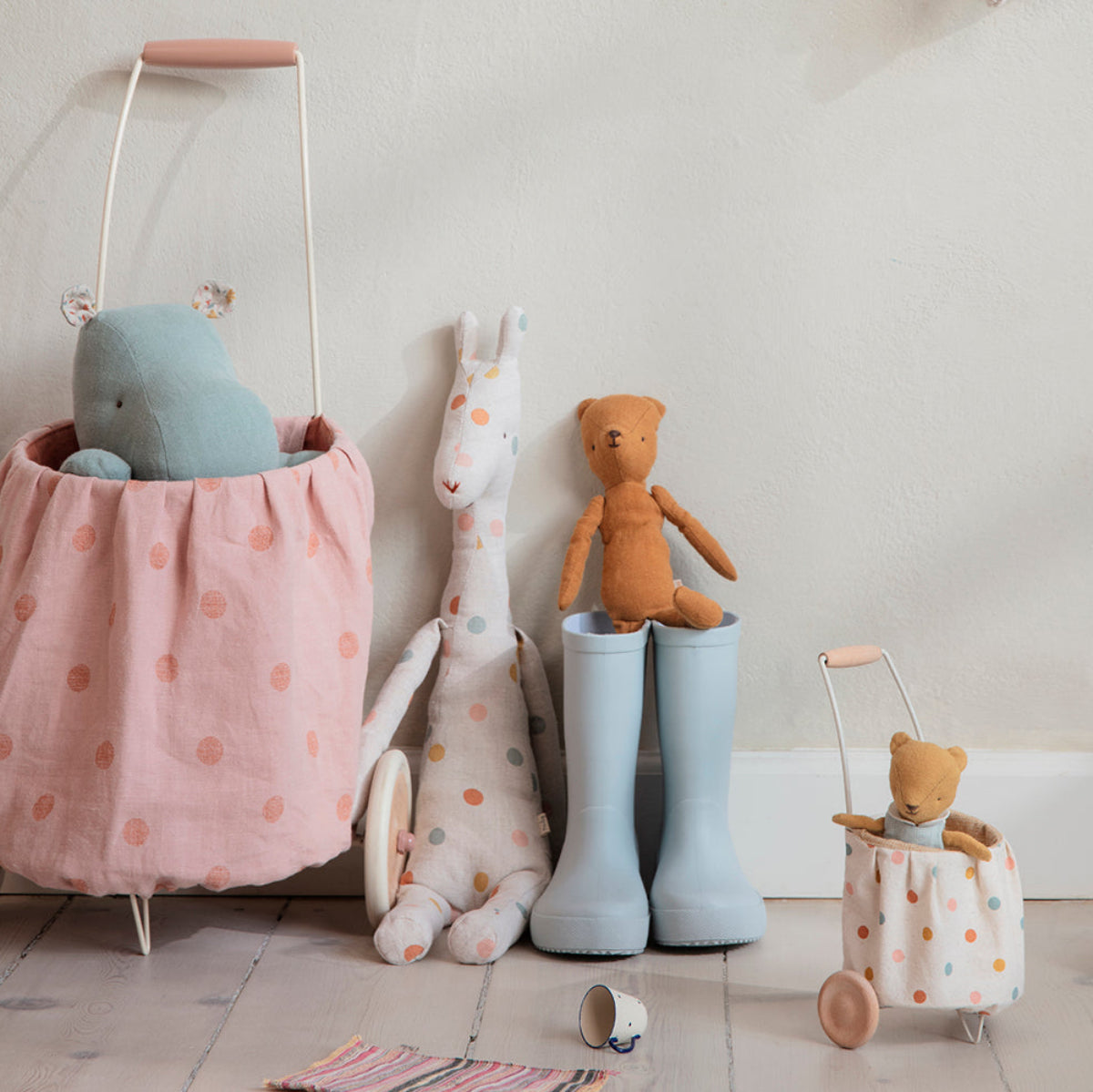 Maileg Mini Trolley, Multi Dots